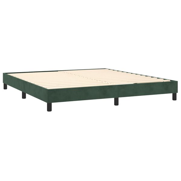 vidaXL Sommier &agrave; lattes de lit et matelas Vert fonc&eacute; 180x200cm Velours
