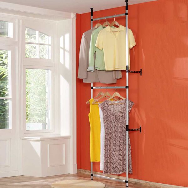 vidaXL Système de garde-robe télescopique avec barres Aluminium