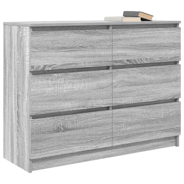 vidaXL Buffet sonoma gris 100x35x76 cm bois d'ing&eacute;nierie