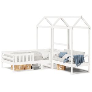 vidaXL Ensemble de lit et de banc avec toit sans matelas 80x200 cm