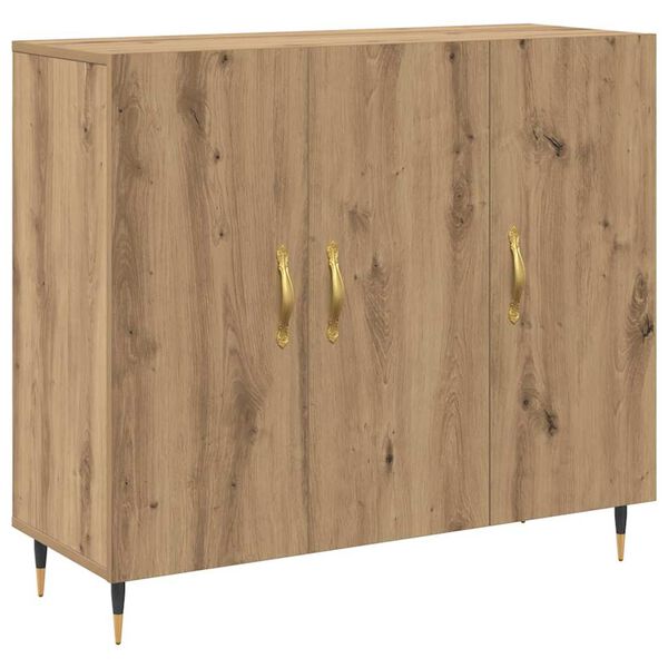 vidaXL Buffet Ch&ecirc;ne artisanal 90 x 34 x 80 cm Bois d'ing&eacute;nierie