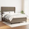 vidaXL Sommier &agrave; lattes de lit avec matelas Taupe 140x190 cm Tissu