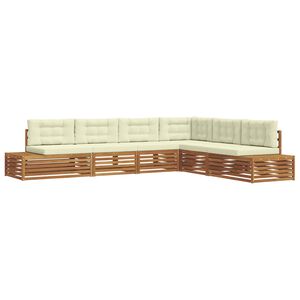 vidaXL Ensemble de canap&eacute;s d'ext&eacute;rieur 6 Pi&egrave;ce Naturel et Cr&egrave;me