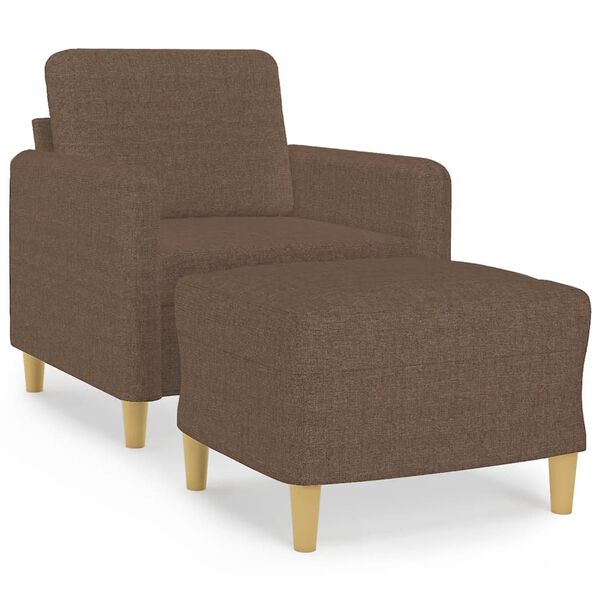 vidaXL Fauteuil avec repose-pied Marron 60 cm Tissu