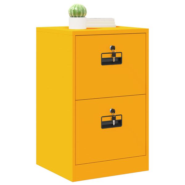 vidaXL Cabinet de Dossier Jaune moutarde 44 x 50 x 106.5 cm
