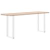 vidaXL Pieds de table console en U, 2 pi&egrave;ces, blanc, 28 x (72-73) cm, acier