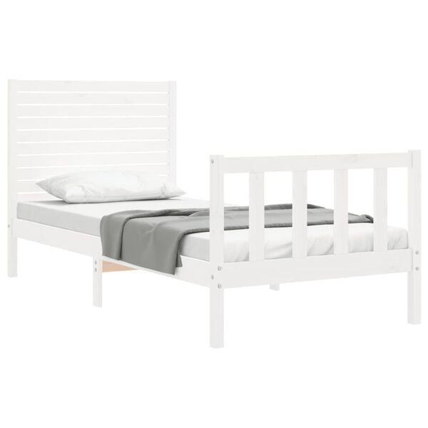 vidaXL Cadre de lit sans matelas blanc bois de pin massif
