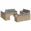 vidaXL Salon de jardin avec coussins 13 pcs beige r&eacute;sine tress&eacute;e