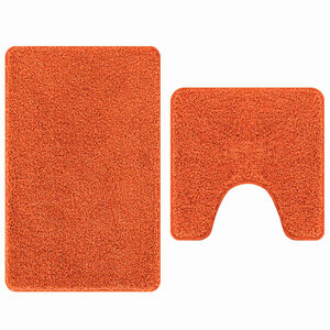 vidaXL Ensemble de tapis de bain antid&eacute;rapants 2 pcs Orange PP