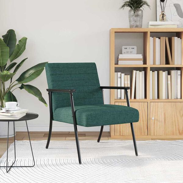 vidaXL fauteuil Vert foncé 59 x 75 x 78 cm tissu