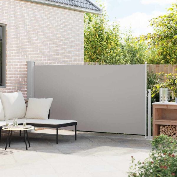 vidaXL Auvent lat&eacute;ral r&eacute;tractable de patio 160 x 300 cm Gris