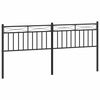 vidaXL T&ecirc;te de lit de remplacement m&eacute;tal noir 180 cm