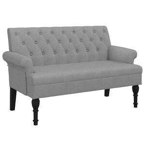 vidaXL Banc avec dossier gris clair 120x62x75,5 cm tissu