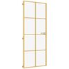 vidaXL Porte int&eacute;rieure mince dor&eacute; 93x201,5 cm verre tremp&eacute; aluminium