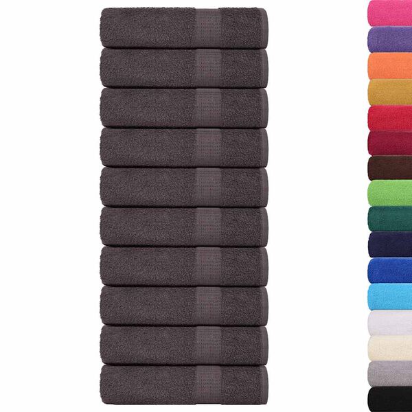 vidaXL Serviettes de bain FROGN 10 pcs anthracite 100x150 cm 360 g/m&sup2;