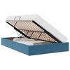 vidaXL Lit de Rangement avec matelas Bleu fonc&eacute; 120 x 200 cm Velours