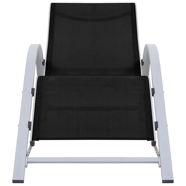 vidaXL Chaises longues lot de 2 avec table aluminium noir