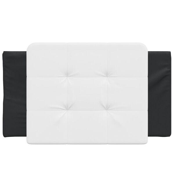vidaXL Coussin de t&ecirc;te de lit Zadar noir et blanc 80 cm similicuir