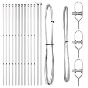 vidaXL Poteau de cl&ocirc;ture. 13 pcs Argent&eacute; Acier