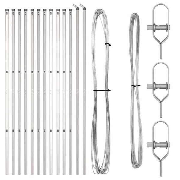 vidaXL Poteau de cl&ocirc;ture. 13 pcs Argent&eacute; Acier