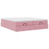 vidaXL Cadre de lit ottoman avec matelas rose 200x200 cm velours