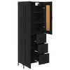 vidaXL Haut Armoire avec tiroir 2 pcs Ch&ecirc;ne noir Bois d'ing&eacute;nierie