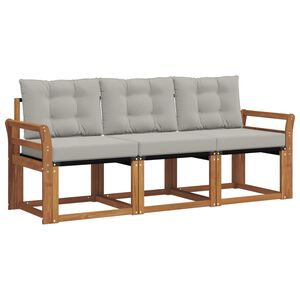 vidaXL Ensemble de canap&eacute;s d'ext&eacute;rieur 3 pcs Gris Naturel et Clair