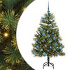 vidaXL Sapin de No&euml;l artificiel avec branches pliables et c&ocirc;nes 150 cm