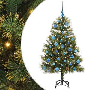 vidaXL Sapin de No&euml;l artificiel avec branches pliables et c&ocirc;nes 150 cm