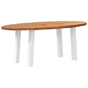 vidaXL Table à manger marron clair bois de chêne massif ovale