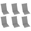 vidaXL Chaises inclinables de jardin et coussins lot de 6 Teck solide