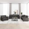 vidaXL Ensemble de canap&eacute;s 3 pcs oreillers et coussins Gris Similicuir
