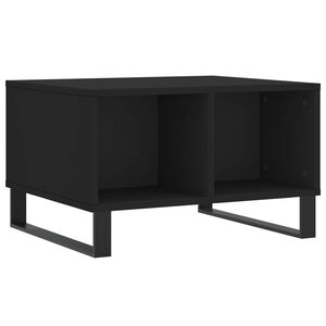 vidaXL Table basse Noir 60x50x36,5 cm Bois d'ing&eacute;nierie