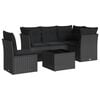 vidaXL Salon de jardin 6 pcs avec coussins noir r&eacute;sine tress&eacute;e