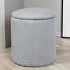 Venture Home Pouf Limpen 32x32x40 cm Velours c&ocirc;tel&eacute; Gris