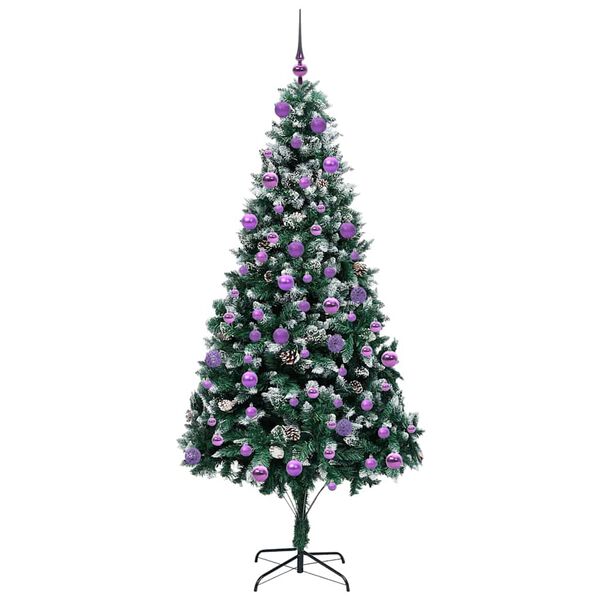 vidaXL Sapin de No&euml;l artificiel Vert 210 cm PVC, Acier et Plastique