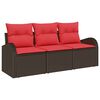 vidaXL Ensemble de canap&eacute; de jardin Marron polyrotin