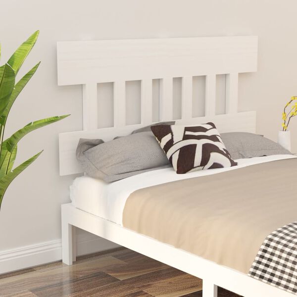 vidaXL T&ecirc;te de lit Blanc 203,5x3x81 cm Bois massif de pin
