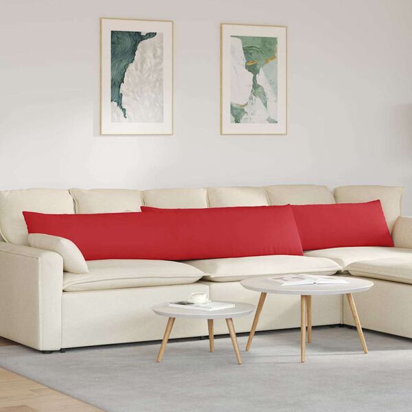 vidaXL Coussins de canapé 2 pcs Rouge 200 x 40 cm tissu