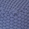 vidaXL Pouf tricot&eacute; &agrave; la main Bleu 50x50x30 cm Coton