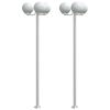 vidaXL Lampadaires d'ext&eacute;rieur 2 pcs argent&eacute; 215 cm acier inoxydable