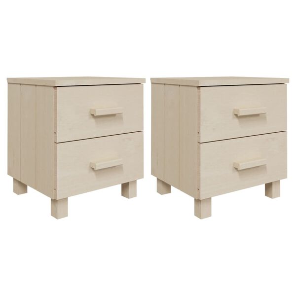 vidaXL Tables de chevet HAMAR 2pcs Marron miel 40x35x44,5cm Bois