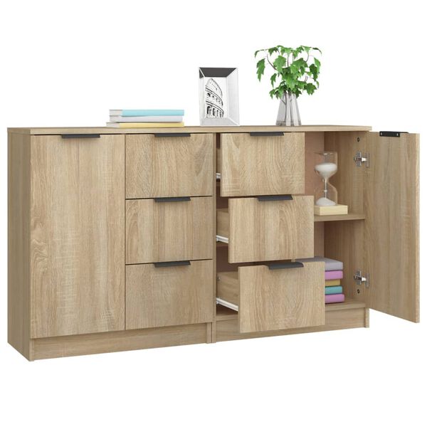 vidaXL Buffets 2 pcs Ch&ecirc;ne sonoma 60x30x70 cm Bois d'ing&eacute;nierie