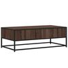 vidaXL Table basse ch&ecirc;ne marron 100x50x35cm bois d'ing&eacute;nierie et m&eacute;tal