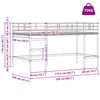 vidaXL Lit mezzanine pour enfants Noir 99,5 x 200 cm M&eacute;tал