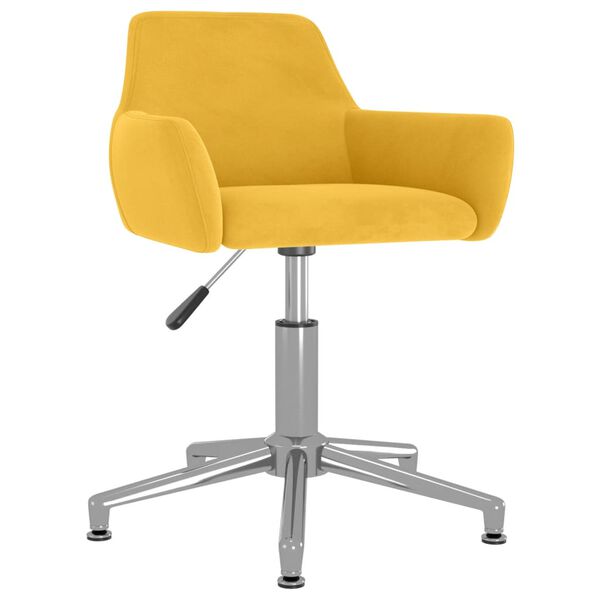 vidaXL Chaise pivotante de salle &agrave; manger Jaune Velours