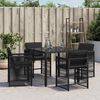 vidaXL Chaises de jardin lot de 4 avec coussins noir r&eacute;sine tress&eacute;e