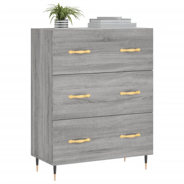 vidaXL Buffet sonoma gris 69,5x34x90 cm bois d'ing&eacute;nierie
