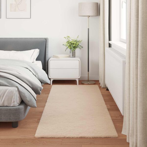vidaXL Tapis en Fourrure Synth&eacute;tique de Lapin Olite Taupe 100 x 200 cm