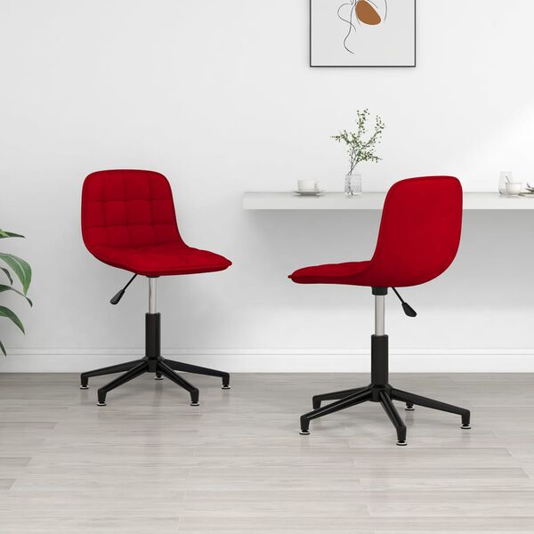 vidaXL Chaises &agrave; manger pivotantes lot de 2 rouge bordeaux velours